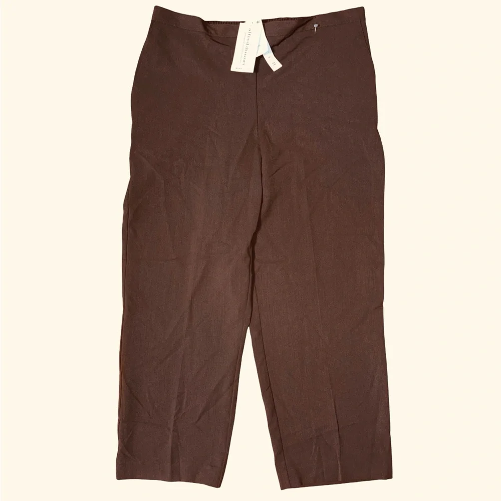 Alfred Dunner Brown Straight Leg Pants with Pockets